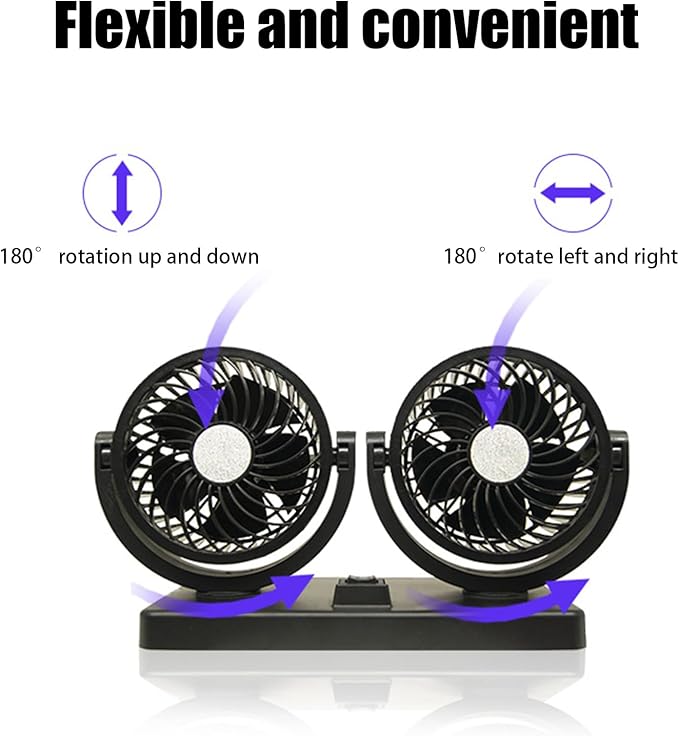 Ventilador Coche Doble Cabeza USB