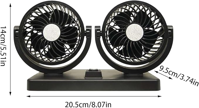 Ventilador Coche Doble Cabeza USB