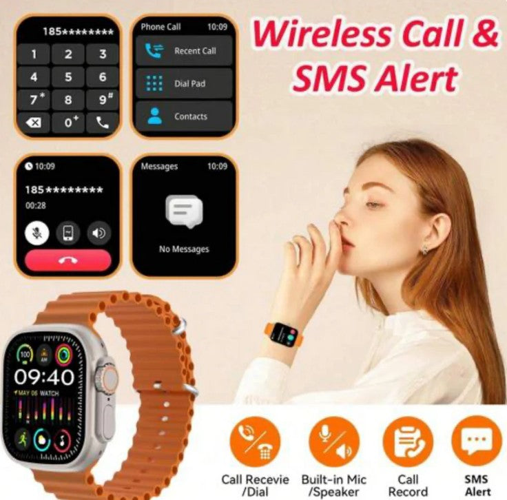 Smartwatch Ultra Pro con 2 correas (negro + blanco)