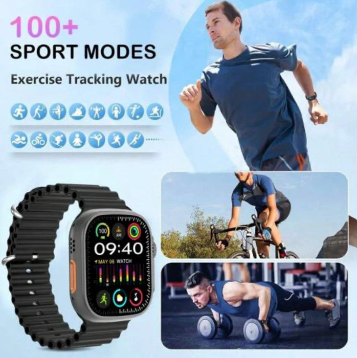 Smartwatch Ultra Pro con 2 correas (negro + blanco)