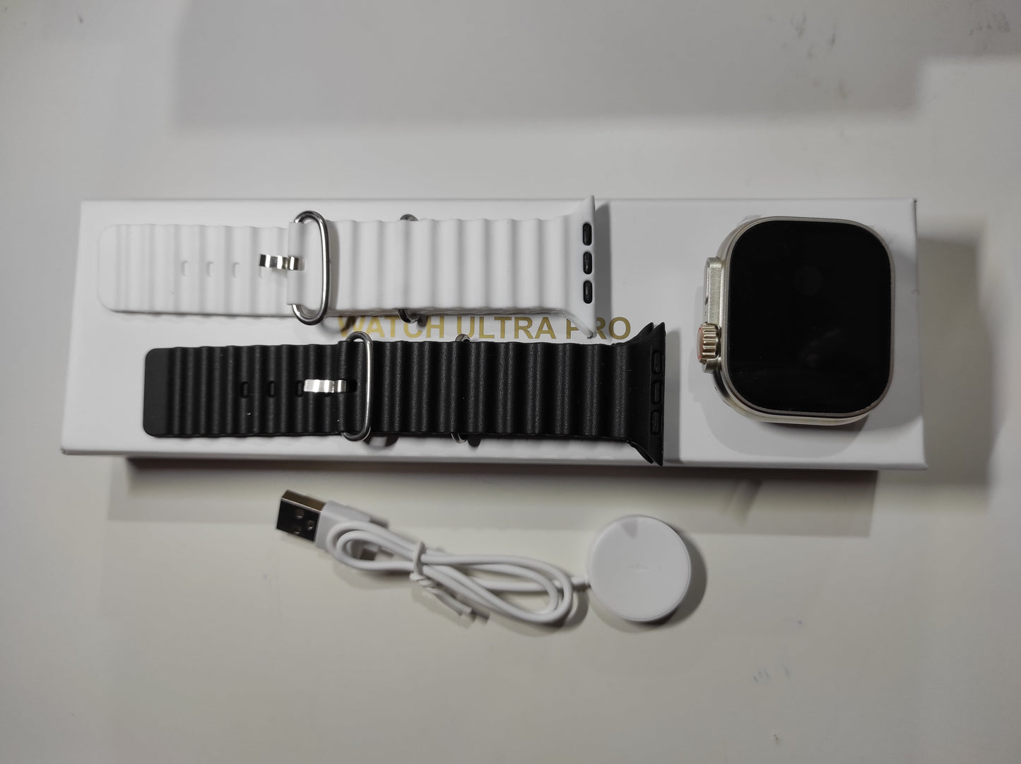 Smartwatch Ultra Pro con 2 correas (negro + blanco)