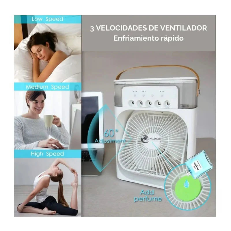 Ventilador humidificador de nebulización blanco