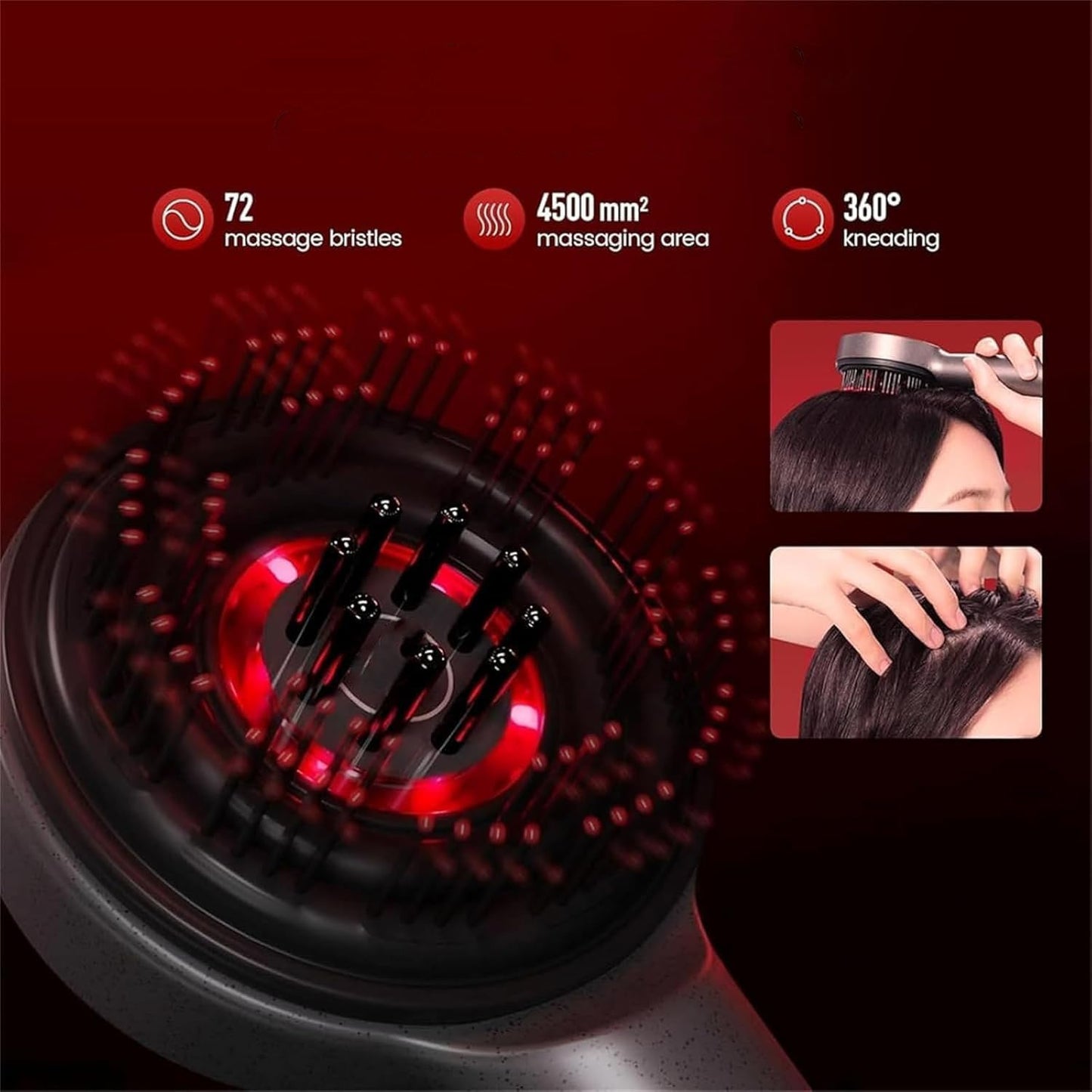 Masajeador de cabello con luz roja
