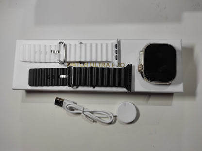 Smartwatch Ultra Pro con 2 correas (negro + blanco)